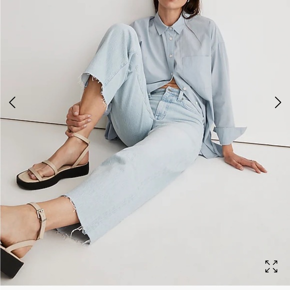 NWT Madewell Petite Perfect Vintage Wide-Leg Crop Jean in Ward Wash - Picture 6 of 11